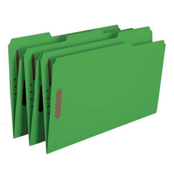 Smead Fastener File Folder, 2 Fasteners, Reinforced 1/3-Cut Tab, Legal Size, Green, 50 per Box (17140)