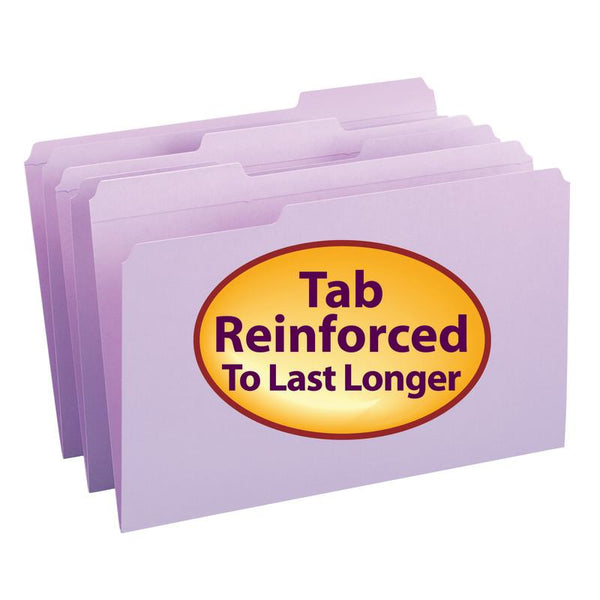 Smead File Folder, Reinforced 1/3-Cut Tab, Legal Size, Lavender, 100 per Box (17434)