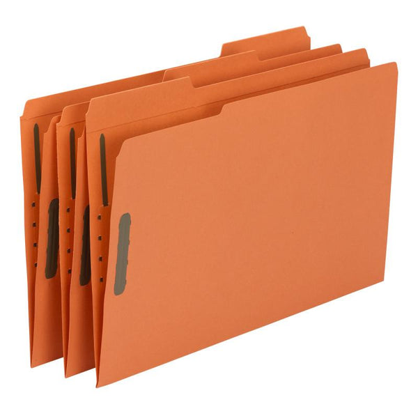 Smead Fastener File Folder, 2 Fasteners, Reinforced 1/3-Cut Tab, Legal Size, Orange, 50 per Box (17540)