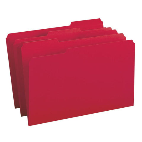 Smead File Folder, 1/3-Cut Tab, Legal Size, Red, 100 per Box (17743)