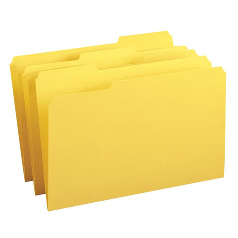 Smead File Folder, Reinforced 1/3-Cut Tab, Legal Size, Yellow, 100 per Box (17934)