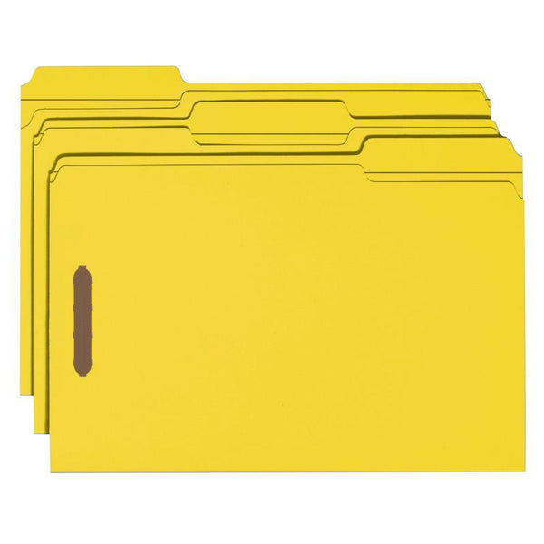 Smead Fastener File Folder, 2 Fasteners, Reinforced 1/3-Cut Tab, Legal Size, Yellow, 50 per Box (17940)