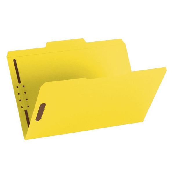 Smead Fastener File Folder, 2 Fasteners, Reinforced 1/3-Cut Tab, Legal Size, Yellow, 50 per Box (17940)