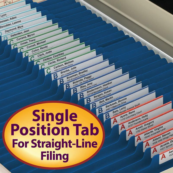 Smead Pressboard Classification File Folder with SafeSHIELD® Fasteners, 1 Divider, 2" Expansion, Legal Size, Dark Blue, 10 per Box (18732)