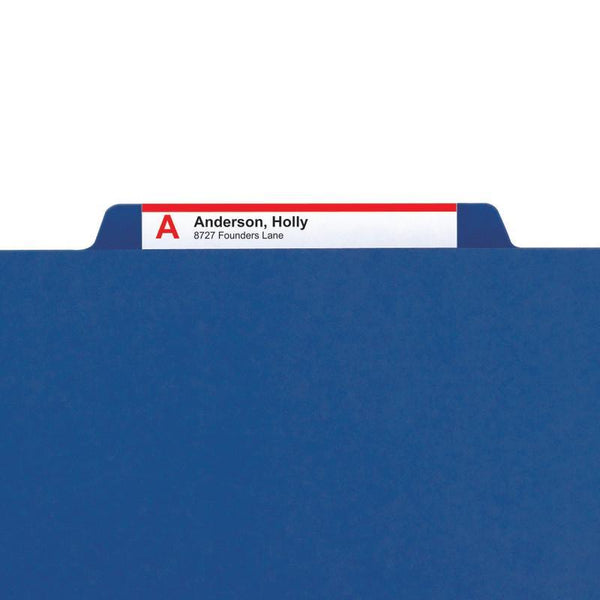 Smead Premium Pressboard Classification File Folder with SafeSHIELD® Fasteners, 2 Dividers, 2" Expansion, Legal Size, Dark Blue, 10 per Box (19200)