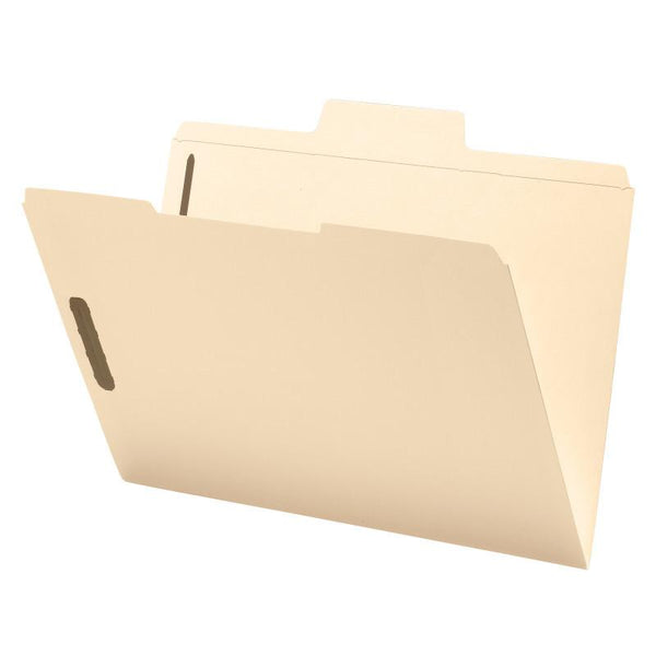 Smead SuperTab® Fastener File Folder, 2 Fasteners, Oversized 1/3-Cut Tab, Legal Size, Manila, 50 per Box (19535)