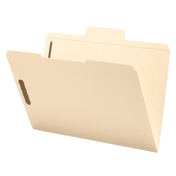 Smead SuperTab® Heavyweight Fastener File Folder, 2 Fasteners, Reinforced 1/3-Cut Tab, Guide Height, Legal Size, Manila, 50 per Box (19545)