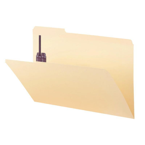 Smead Fastener File Folder with SafeSHIELD® Fasteners, 2 Fasteners, Reinforced 1/3-Cut Tab, Legal Size, Manila, 50 per Box (19555)