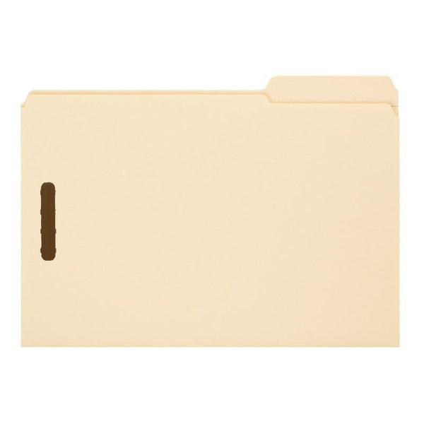 Smead Fastener File Folder, 2 Fasteners, Reinforced  2/5-Cut Tab Right Position, Guide Height, Legal Size, Manila, 50 per Box (19587)