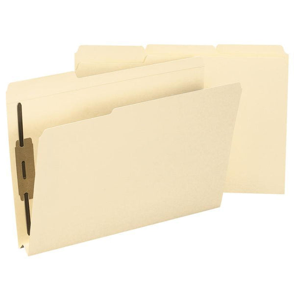 Smead Fastener File Folder, 2 Fasteners, Reinforced 1/3-Cut Tab, 1-1/2" Expansion, Legal Size, Manila, 50 per Box (19595)