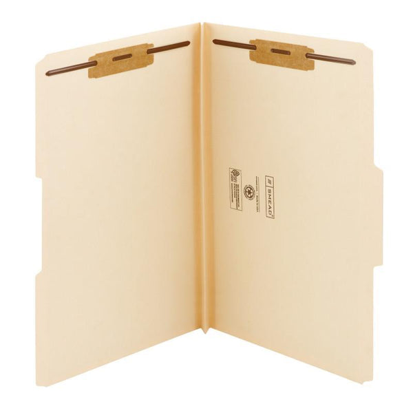 Smead Fastener File Folder, 2 Fasteners, Reinforced 1/3-Cut Tab, 1-1/2" Expansion, Legal Size, Manila, 50 per Box (19595)