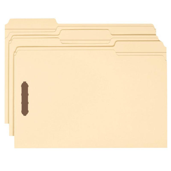 Smead Heavy-Duty Fastener File Folder, 2 Fasteners, 1/3-Cut Tab, Legal Size, Manila, 50 per Box (19600)