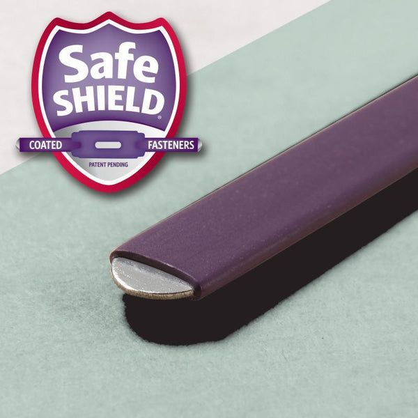 Smead Pressboard File Folder with SafeSHIELD® Fasteners, 2 Fasteners, Straight-Cut Tab, 2" Expansion, Legal Size, Gray/Green, 25 per Box (19910)
