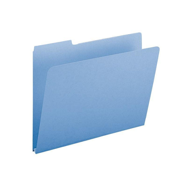 Smead Pressboard File Folder, 1/3-Cut Tab, 1" Expansion, Letter Size, Blue, 25 per Box (21530)