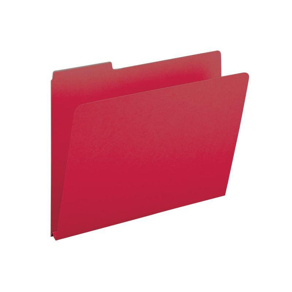 Smead Pressboard File Folder, 1/3-Cut Tab, 1" Expansion, Letter Size, Bright Red, 25 per Box (21538)