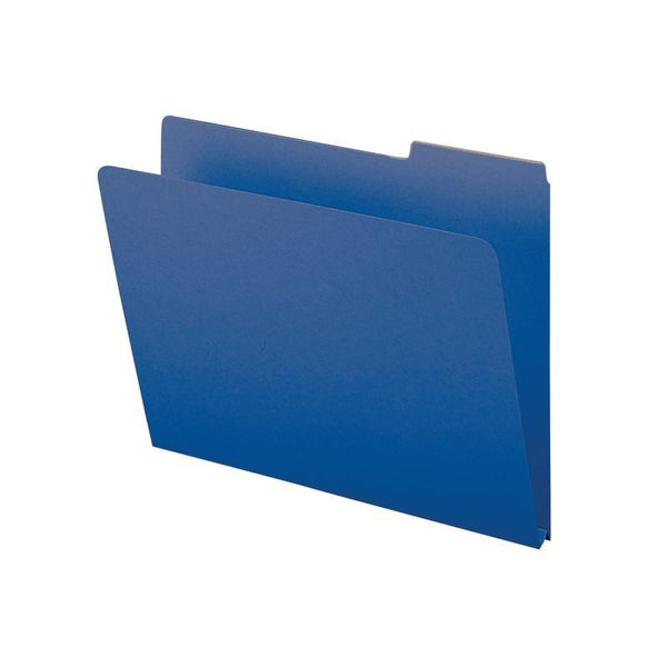 Smead Pressboard File Folder, 1/3-Cut Tab, 1" Expansion, Letter Size, Dark Blue, 25 per Box (21541)