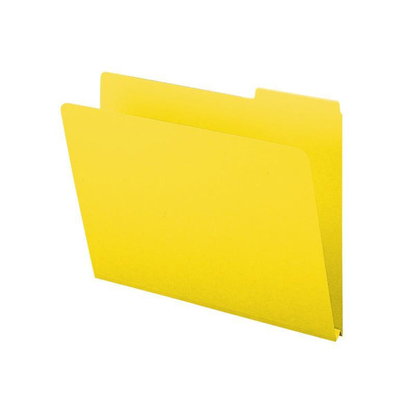 Smead Pressboard File Folder, 1/3-Cut Tab, 1" Expansion, Letter Size, Yellow, 25 per Box (21562)