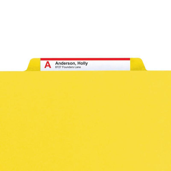 Smead Pressboard File Folder, 1/3-Cut Tab, 1" Expansion, Letter Size, Yellow, 25 per Box (21562)