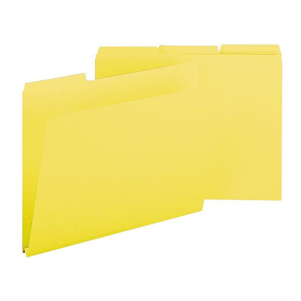 Smead Pressboard File Folder, 1/3-Cut Tab, 1" Expansion, Letter Size, Yellow, 25 per Box (21562)