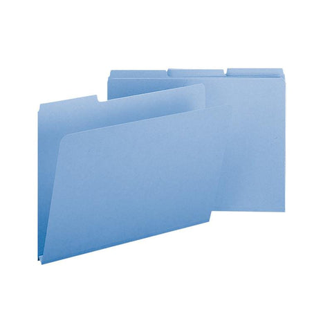 Smead Pressboard File Folder, 1/3-Cut Tab, 1" Expansion, Legal Size, Blue, 25 per Box (22530)