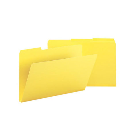 Smead Pressboard File Folder, 1/3-Cut Tab, 1" Expansion, Legal Size, Yellow, 25 per Box (22562)