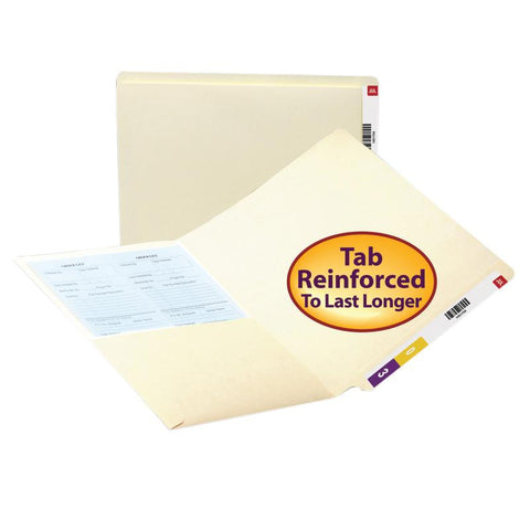 Smead End Tab Pocket Folder, Reinforced Straight-Cut Tab, 1 Pocket, Letter Size, Manila, 50 per Box (24115)