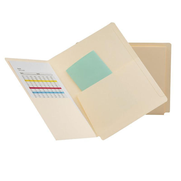 Smead End Tab Pocket Folder, Reinforced Straight-Cut Tab, 2 Pocket, Letter Size, Manila, 25 per Box (24117)