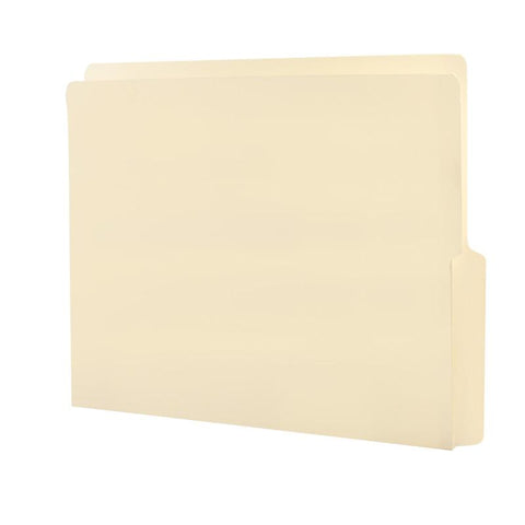 Smead End Tab File Folder, Shelf-Master® Reinforced 1/2-Cut Tab Bottom Position, Letter Size, Manila, 100 per Box (24128)