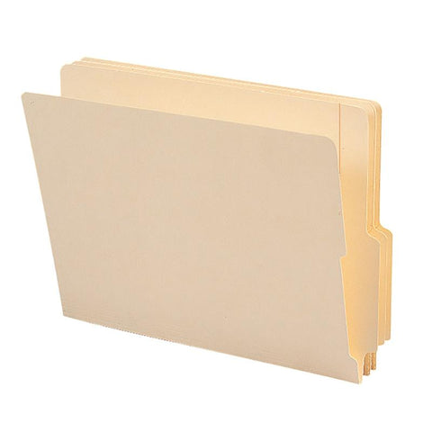 Smead End Tab File Folder, Shelf-Master® Reinforced 4" High Tab 1-1/8" Up from Bottom, Letter Size, Manila, 100 per Box (24179)