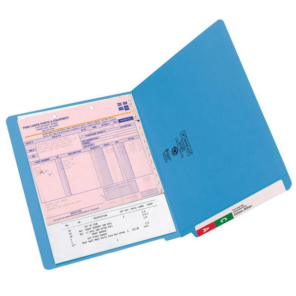 Smead Colored End Tab File Folder, Shelf-Master® Reinforced Straight-Cut Tab, Letter Size, Blue, 100 per Box (25010)