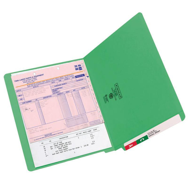 Smead Colored End Tab File Folder, Shelf-Master® Reinforced Straight-Cut Tab, Letter Size, Green, 100 per Box (25110)