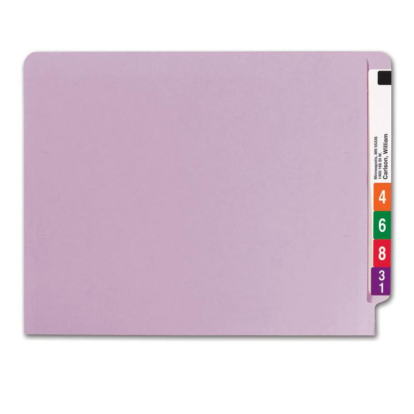 Smead Colored End Tab File Folder, Shelf-Master® Reinforced Straight-Cut Tab, Letter Size, Lavender, 100 per Box (25410)
