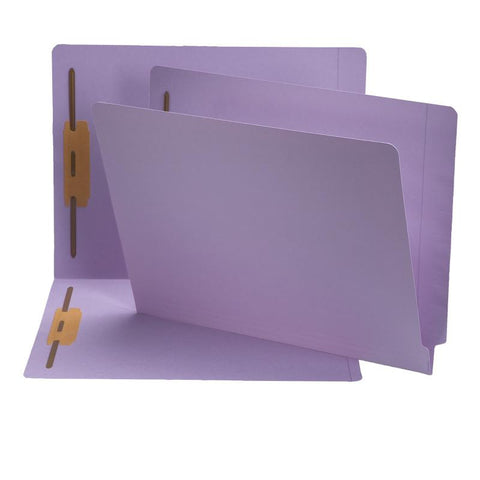 Smead End Tab Fastener File Folder, Shelf-Master® Reinforced Straight-Cut Tab, 2 Fasteners, Letter Size, Lavender, 50 per Box (25540)