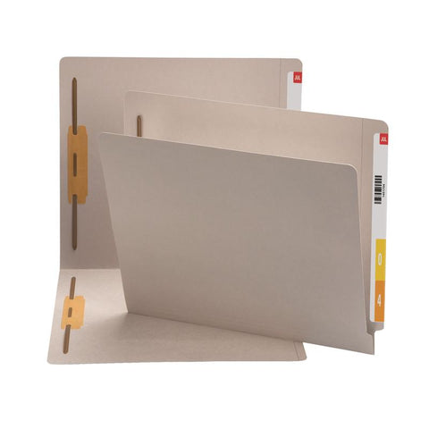 Smead End Tab Fastener File Folder, Shelf-Master® Reinforced Straight-Cut Tab, 2 Fasteners, Letter Size, Gray, 50 per Box (25849)