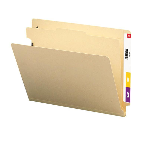 Smead End Tab Classification File Folder, 1 Divider, 2" Expansion, Letter Size, Manila, 10 per Box (26825)