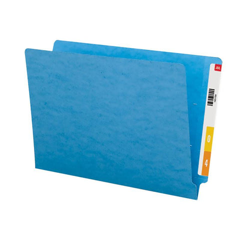 Smead Colored End Tab File Folder, Shelf-Master® Reinforced Straight-Cut Tab, Legal Size, Blue, 100 per Box (28010)