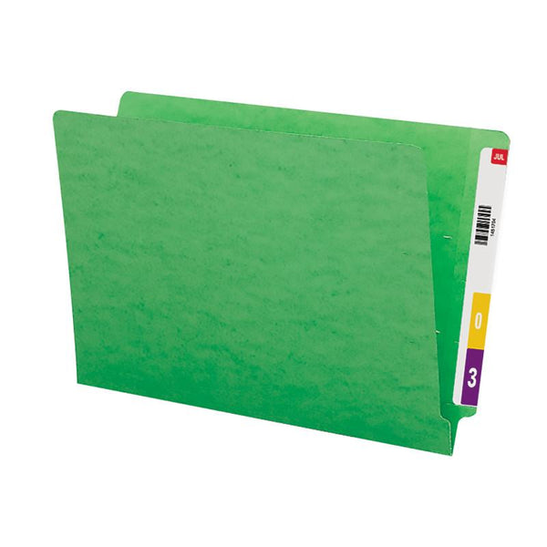 Smead Colored End Tab File Folder, Shelf-Master® Reinforced Straight-Cut Tab, Legal Size, Green, 100 per Box (28110)