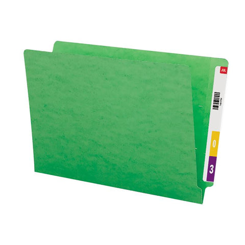 Smead Colored End Tab File Folder, Shelf-Master® Reinforced Straight-Cut Tab, Legal Size, Green, 100 per Box (28110)