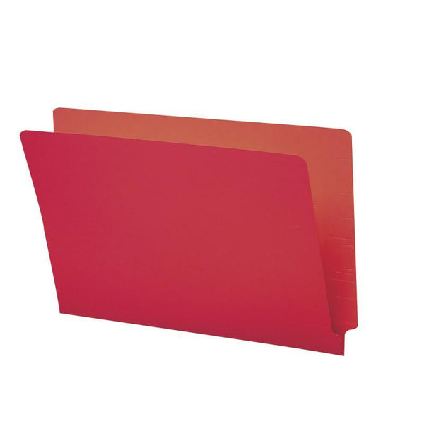 Smead Colored End Tab File Folder, Shelf-Master® Reinforced Straight-Cut Tab, Legal Size, Red, 100 per Box (28710)
