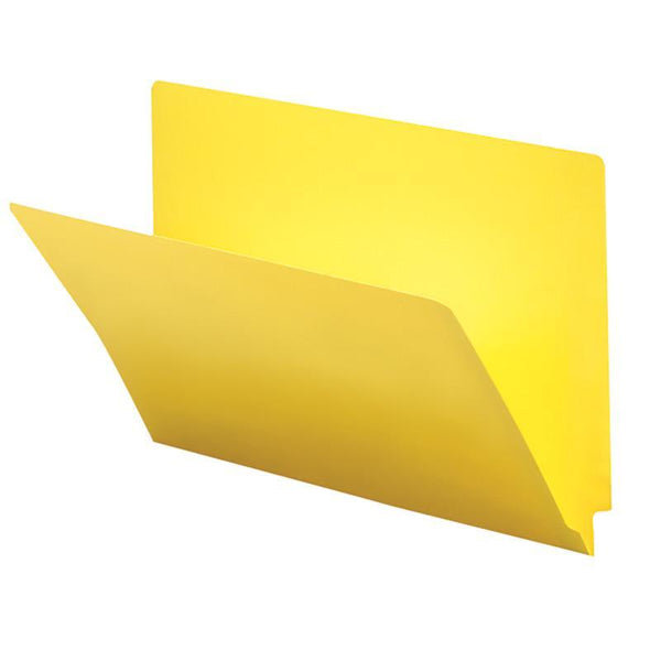 Smead Colored End Tab File Folder, Shelf-Master® Reinforced Straight-Cut Tab, Legal Size, Yellow, 100 per Box (28910)