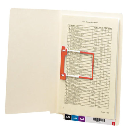Smead End Tab Fastener File Folder, Shelf-Master® Reinforced Straight-Cut Tab, 1 Fastener, Letter Size, Manila, 50 per Box (34112)