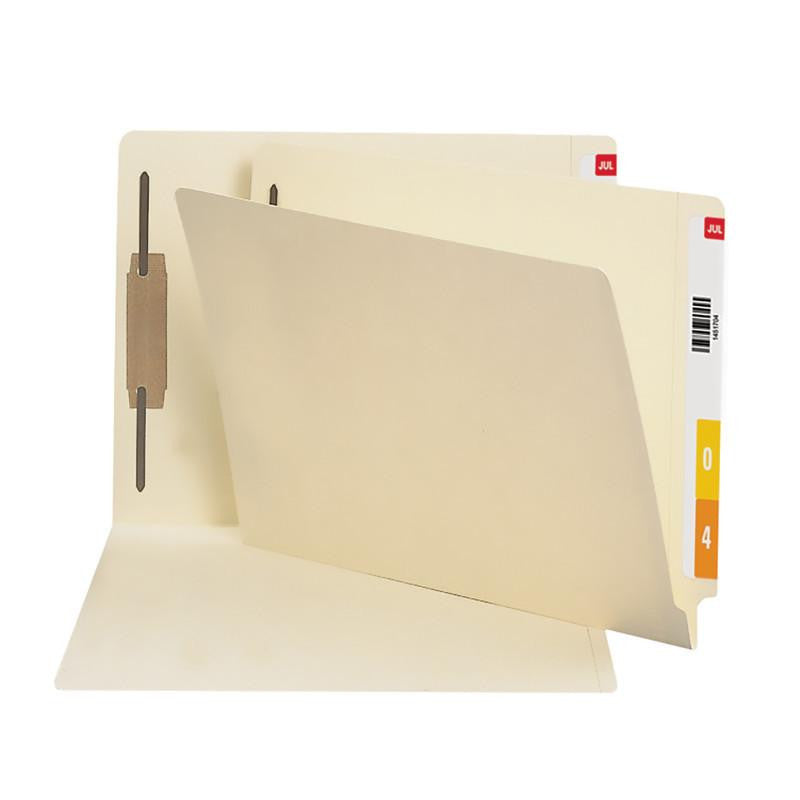 Smead End Tab Fastener Folder with Antimicrobial Product Protection, Reinforced Straight-Cut Tab, 1 Fastener, Letter Size, Manila, 50 per Box (34113)
