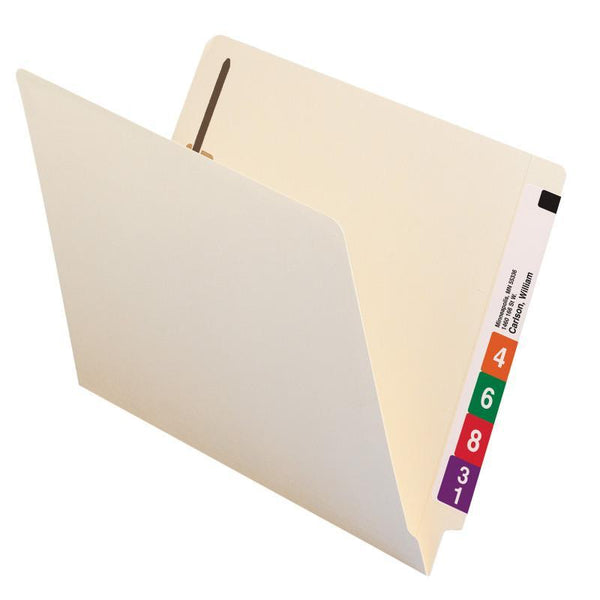 Smead End Tab Fastener File Folder, Shelf-Master® Reinforced Straight-Cut Tab, 2 Fasteners, Letter Size, Manila, 50 per Box (34115)