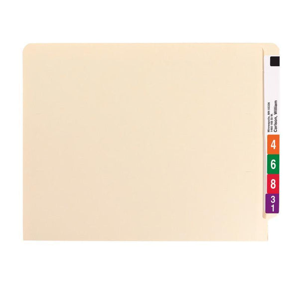 Smead End Tab Fastener File Folder, Shelf-Master® Reinforced Straight-Cut Tab, 2 Fasteners, Letter Size, Manila, 50 per Box (34115)