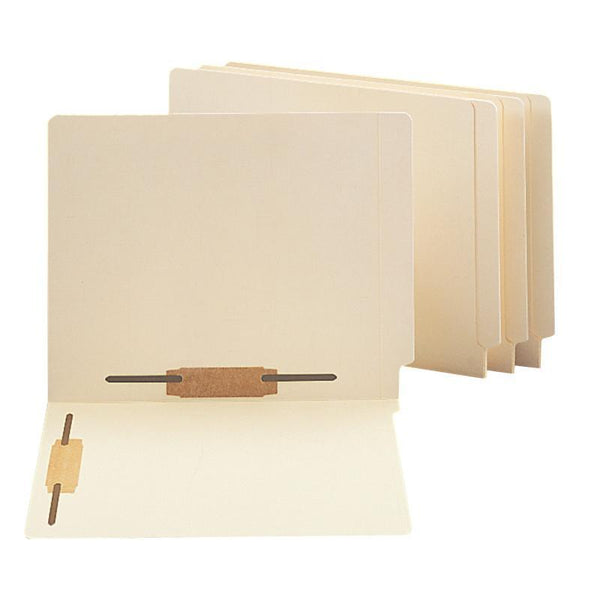 Smead End Tab Fastener File Folder, Shelf-Master® Reinforced Straight-Cut Tab, 2 Fasteners, Letter Size, Manila, 50 per Box (34120)
