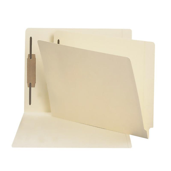 Smead End Tab Fastener File Folder, Shelf-Master® Reinforced Straight-Cut Tab, 1 Fastener, Letter Size, Manila, 50  per Box (34210)