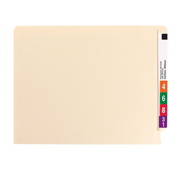 Smead End Tab Fastener File Folder, Shelf-Master® Reinforced Straight-Cut Tab, 2 Fasteners, Letter Size, Manila, 50 per Box (34215)