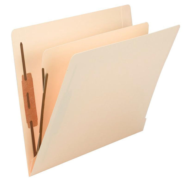 Smead End Tab Fastener File Folder with Divider, Reinforced Straight-Cut Tab, 4 Fasteners, 1 Divider, Letter Size, Manila, 50 per Box (34220)