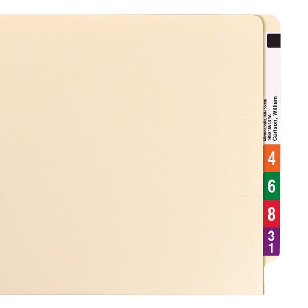 Smead End Tab Fastener File Folder, Shelf-Master® Reinforced Straight-Cut Tab, 2 Fasteners, Letter Size, Manila, 50 per Box (34276)