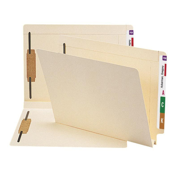 Smead End Tab Fastener File Folder, Shelf-Master® Reinforced Straight-Cut Tab, 2 Fasteners, Letter Size, Manila, 50 per Box (34276)